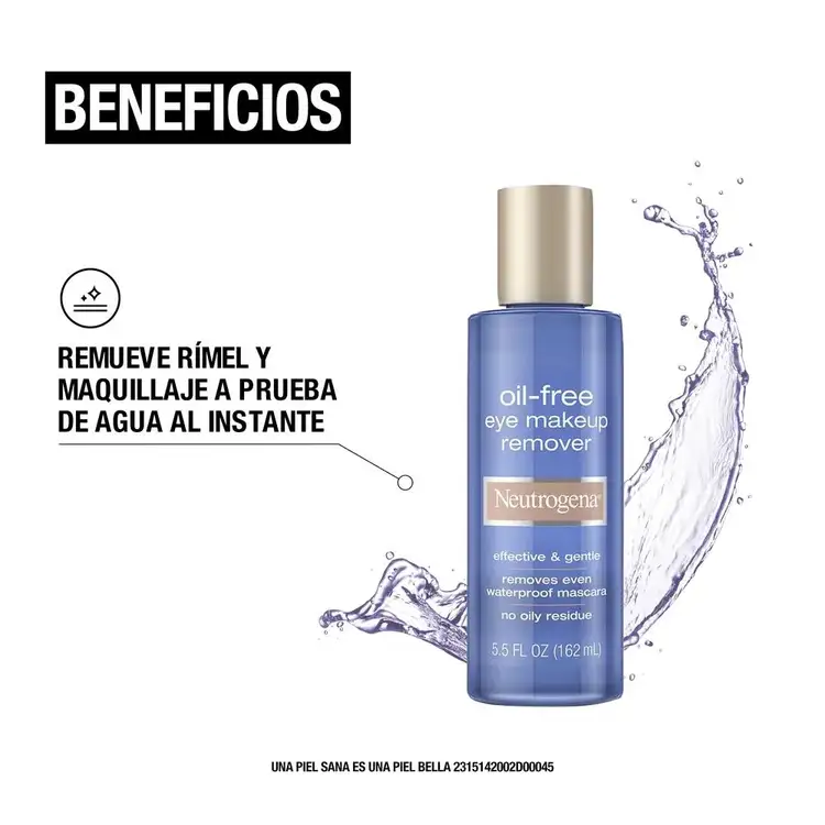 Oil Free Desmaquillante de ojos remueve eficaz y gentilmente el maquillaje
