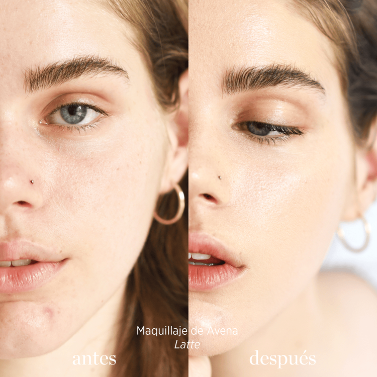 Maquillaje de Avena - Base de maquillaje, ofrece una cobertura media o total