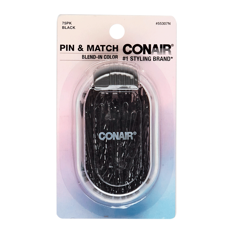 Conair - Pasadores negros con estuche