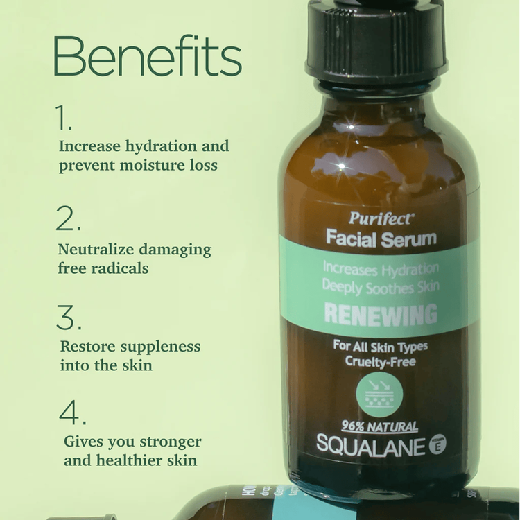 Facial Serum Renewing Squalane Serum Serum facial hidrata y protege contra radicales libres