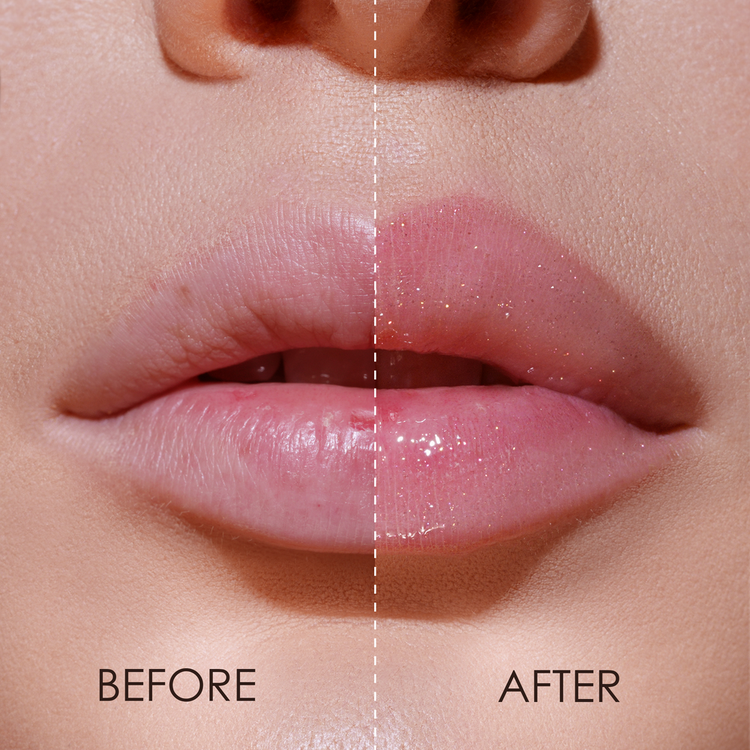 Golden Glimmer Brillo labial brillo labial con destellos dorados.