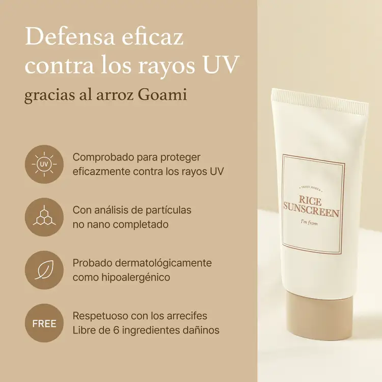 Rice - Protector solar facial, creado con arroz Goami 50+ SPF