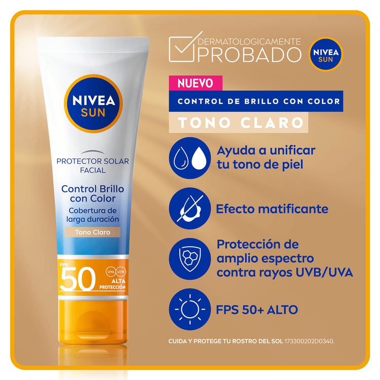 Control Brillo Protector Solar Facial protección solar alta facial