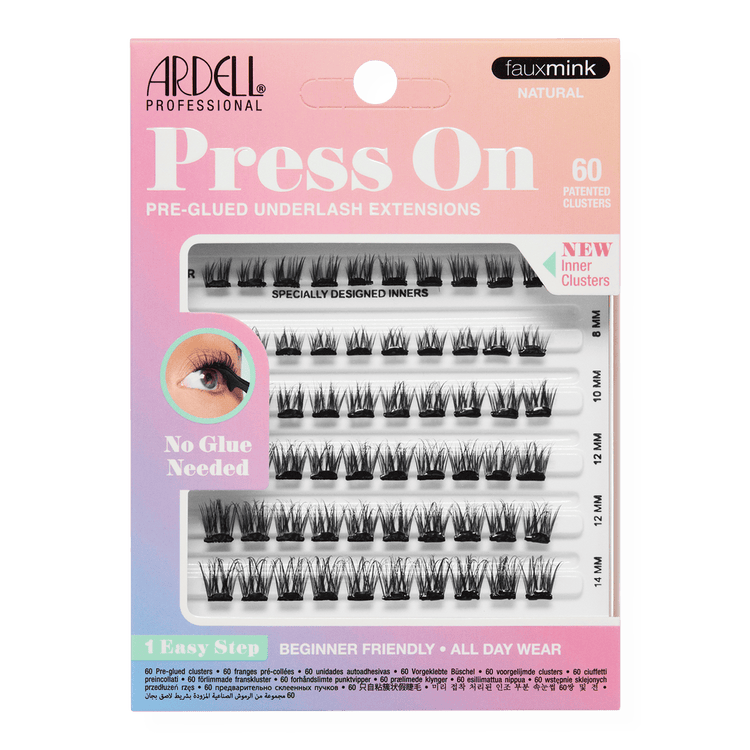 Press On 60 Count Faux Mink Natural Pestañas postizas pre-pegadas pestañas pre-pegadas faux mink naturales.
