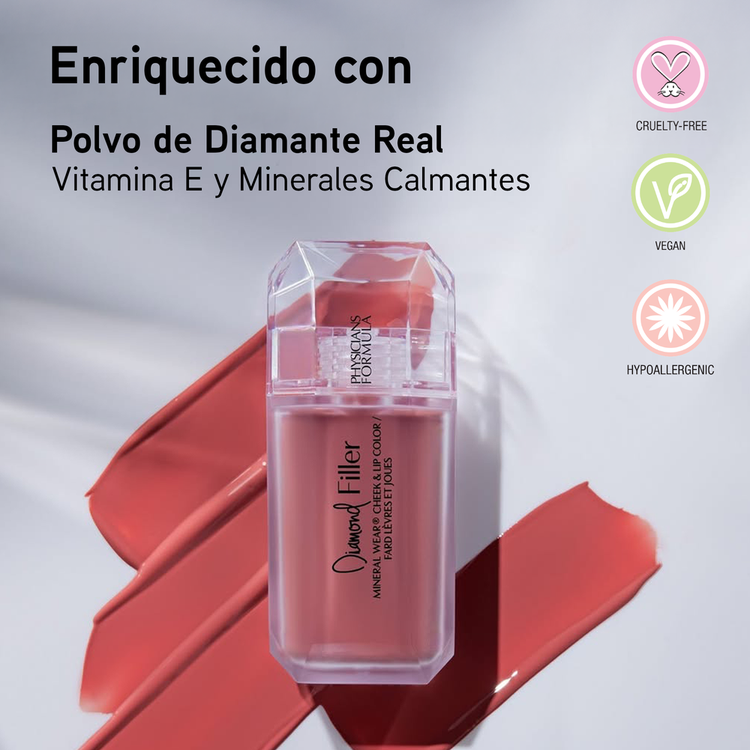 Mineral Wear Blush Diamond Filler Brilliant Rubor para mejillas y labios