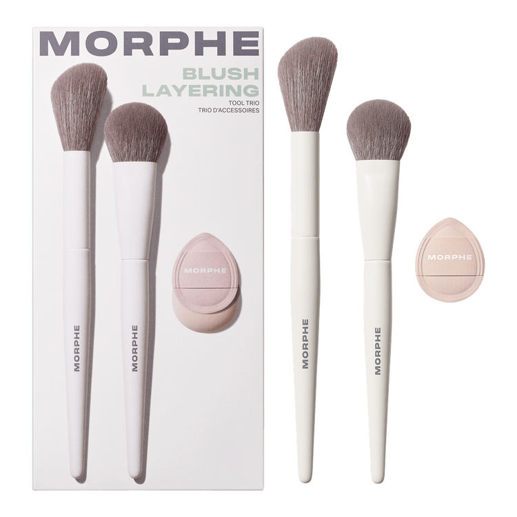 Blush Layering - Trío de brochas, para rubor y mini esponja