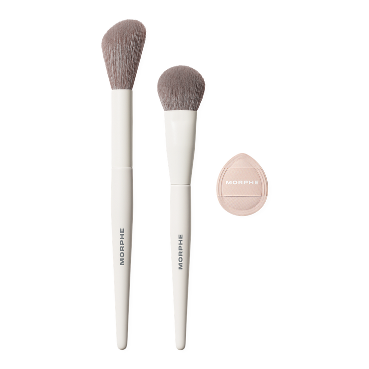 Blush Layering - Trío de brochas, para rubor y mini esponja