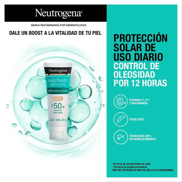 Sun Fresh Derm Care - Protector solar facial, protección FPS 70