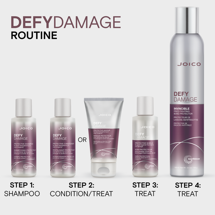 Travel Size Defy Damage Protective Shampoo limpia las impurezas