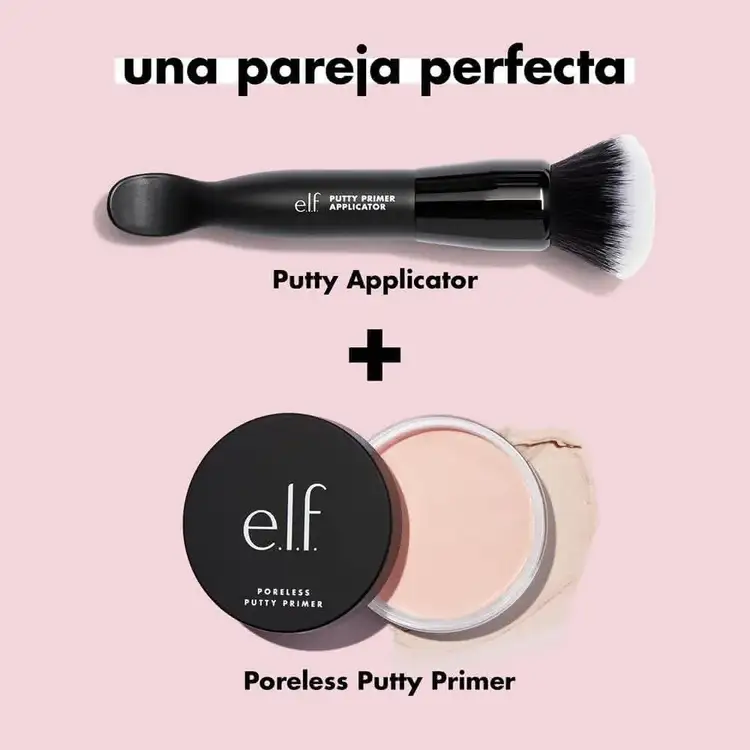 e.l.f. Putty Primer Brush & Applicator Herramienta de maquillaje de doble punta y brocha de maquillaje