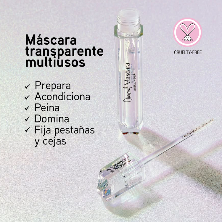 Mineral Wear Mascara Clear Diamond Mascara de pestañas con polvo de diamante